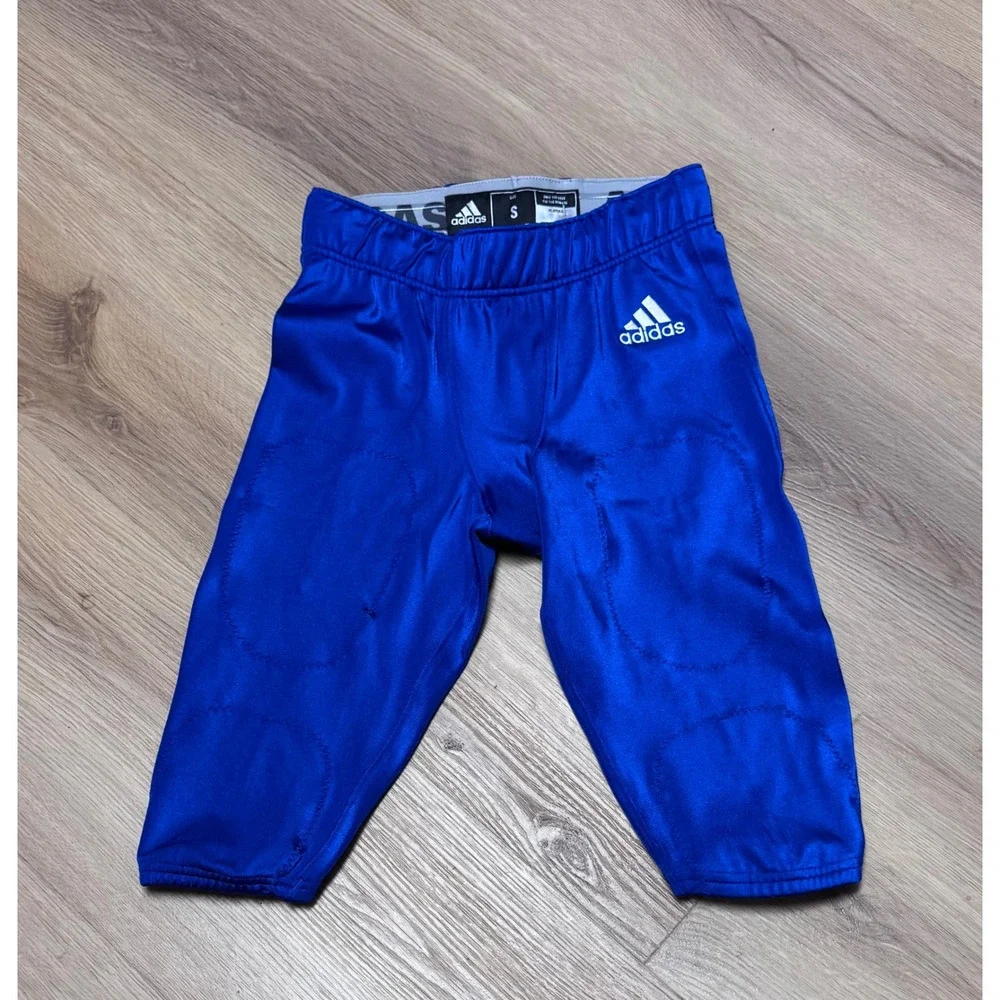 Adidas Mens Padded Football Pants Royal Blue Integrated Pads Size Small